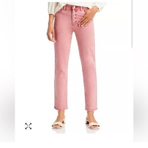 PAIGE Cindy Straight Button Fly Jeans in Soft Vintage Rose